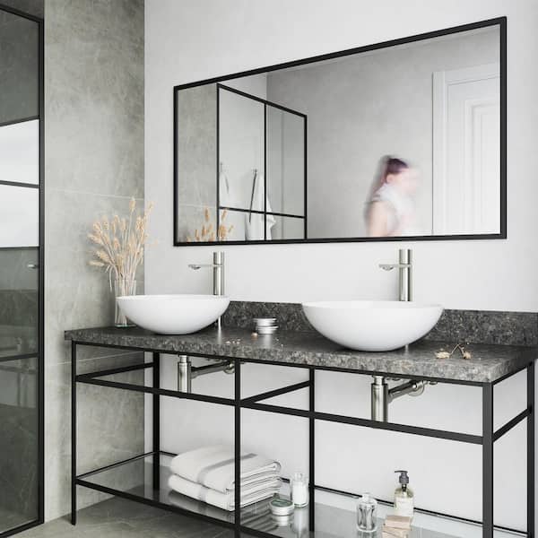VIGO Matte Stone Lotus Composite Round Vessel Bathroom Sink in White with Gotham Faucet and Pop-Up Drain in Brushed Nickel