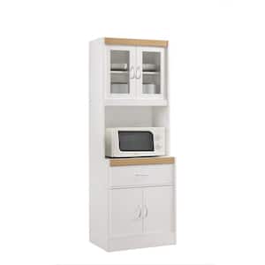 China Cabinet White with Microwave Shelf