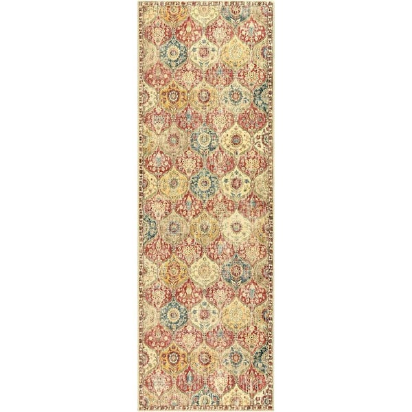 2' x 6' Trellis Washable Non-Slip Runner Rug