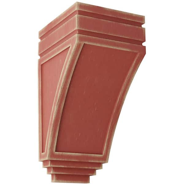 Ekena Millwork 5 in. x 10-1/2 in. x 6 in. Salvage Red Medium San Juan Wood Vintage Decor Corbel