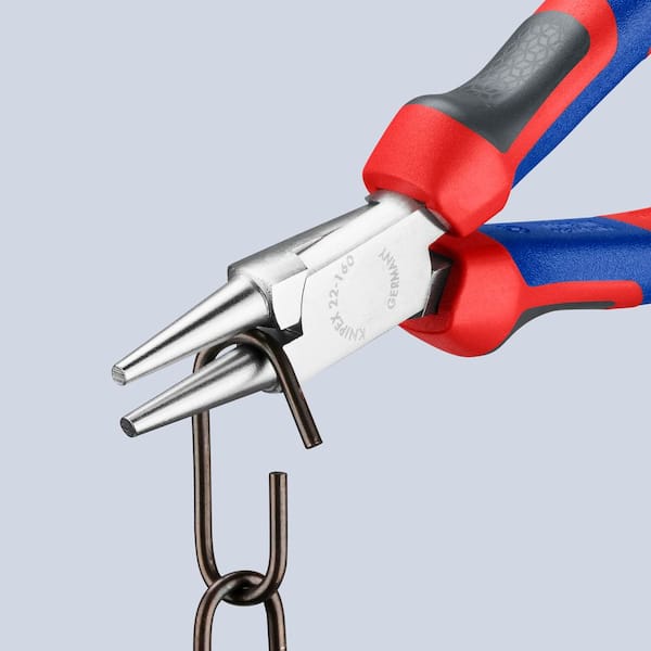 KNIPEX 6-1/4 in. Round Nose Pliers with Comfort Grip and Chrome