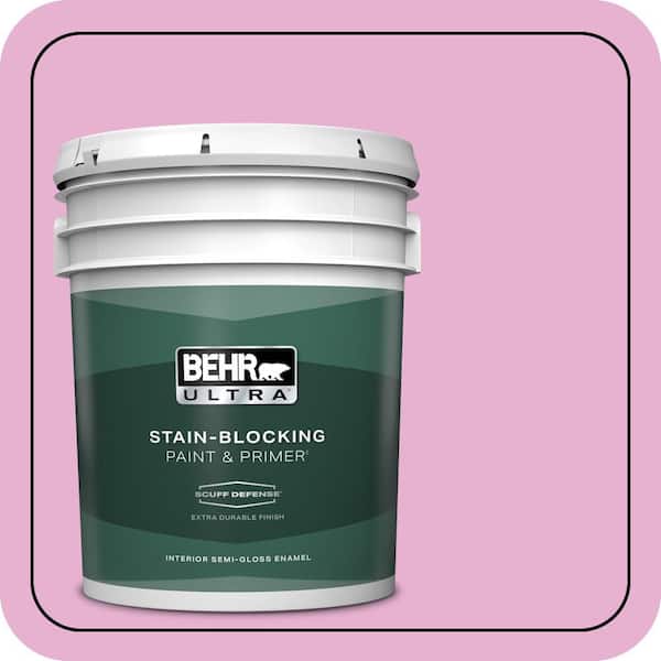 BEHR ULTRA 5 gal. #P120-2 Gumball Extra Durable Semi-Gloss Enamel Interior Paint & Primer