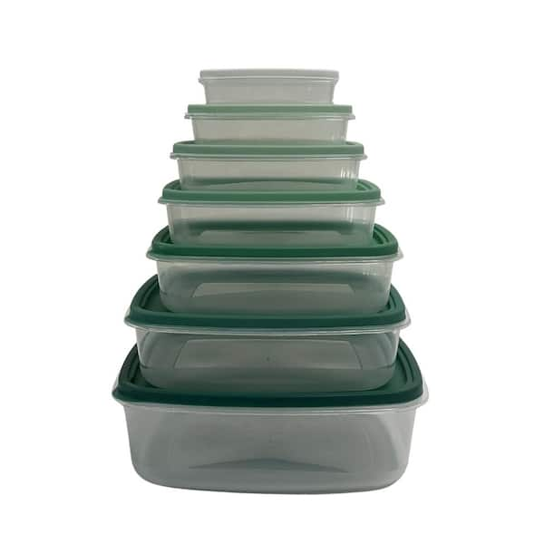 LEXI HOME Gradient Green 14-Piece Nested Rectangular Plastic Plastic ...