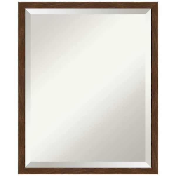 Carlisle 17 in. x 21 in. Rustic Rectangle Framed Brown Narrow Bathroom Vanity Wall Mirror