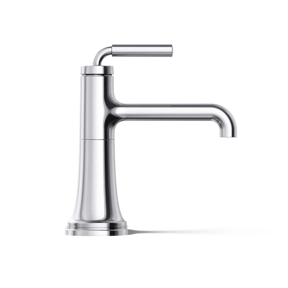 Polished Chrome Single-Handle Monoblock Bathroom Faucet