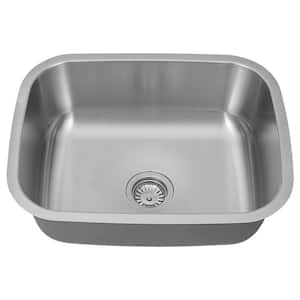 23 in. Drop in/Undermount Single Bowl 18-Gauge Stainless Steel Classic Kitchen Sink