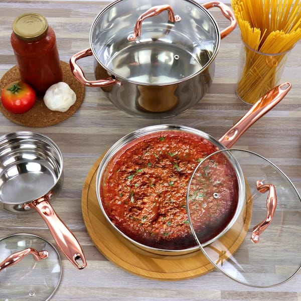 .com: Dwell Six  Hammered Silver Sauce Pans (2 Quart): Home & Kitchen