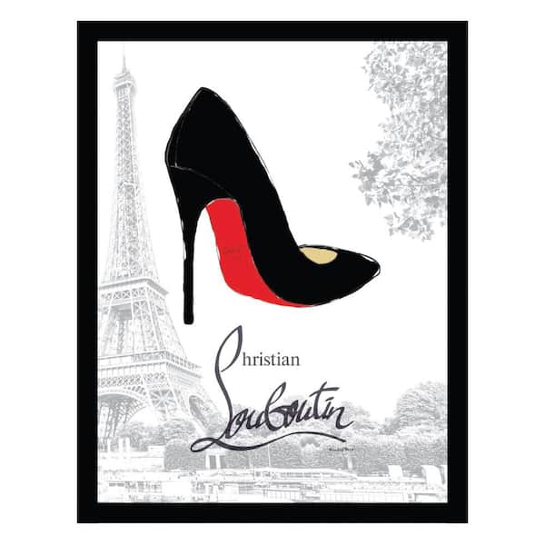 VENICE BEACH Collections Fashion Designer Classy Black / Red Pump in Paris-Framed by Fairchild Paris Abstract Poster Art Print 18 in. x 14 in.