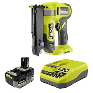 ONE+ 18V Cordless Airstrike 23-Gauge Pin Nailer with 18V HIGH PERFORMANCE 4.0 Ah Battery and Charger