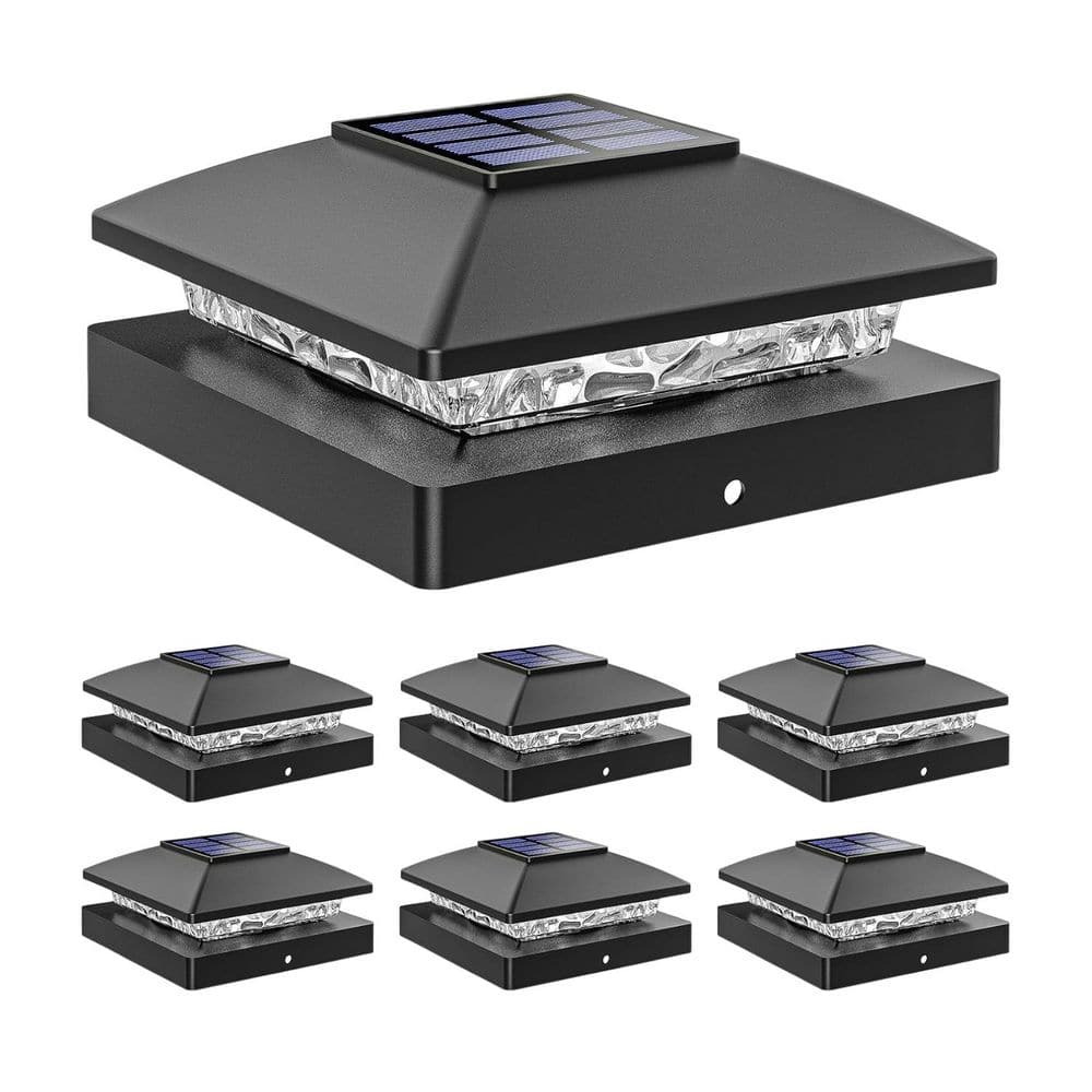 6-Pack Black Waterproof Solar Powered Deck Fence Post Lights for 4x4 Wood/Vinyl Posts Bright Warm White Outdoor Lighting price history on PriceWatchPro