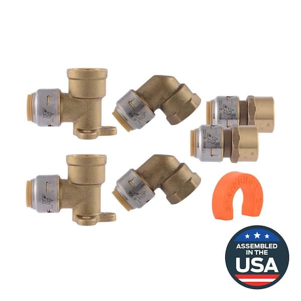 Max 1/2 in. Push-to-Connect Brass Shower/Tub Installation Kit