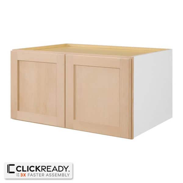 33 in. W x 24 in. D x 18 in. H Ready to Assemble Wall Bridge Kitchen Cabinet in Unfinished with CLICKREADY Technology
