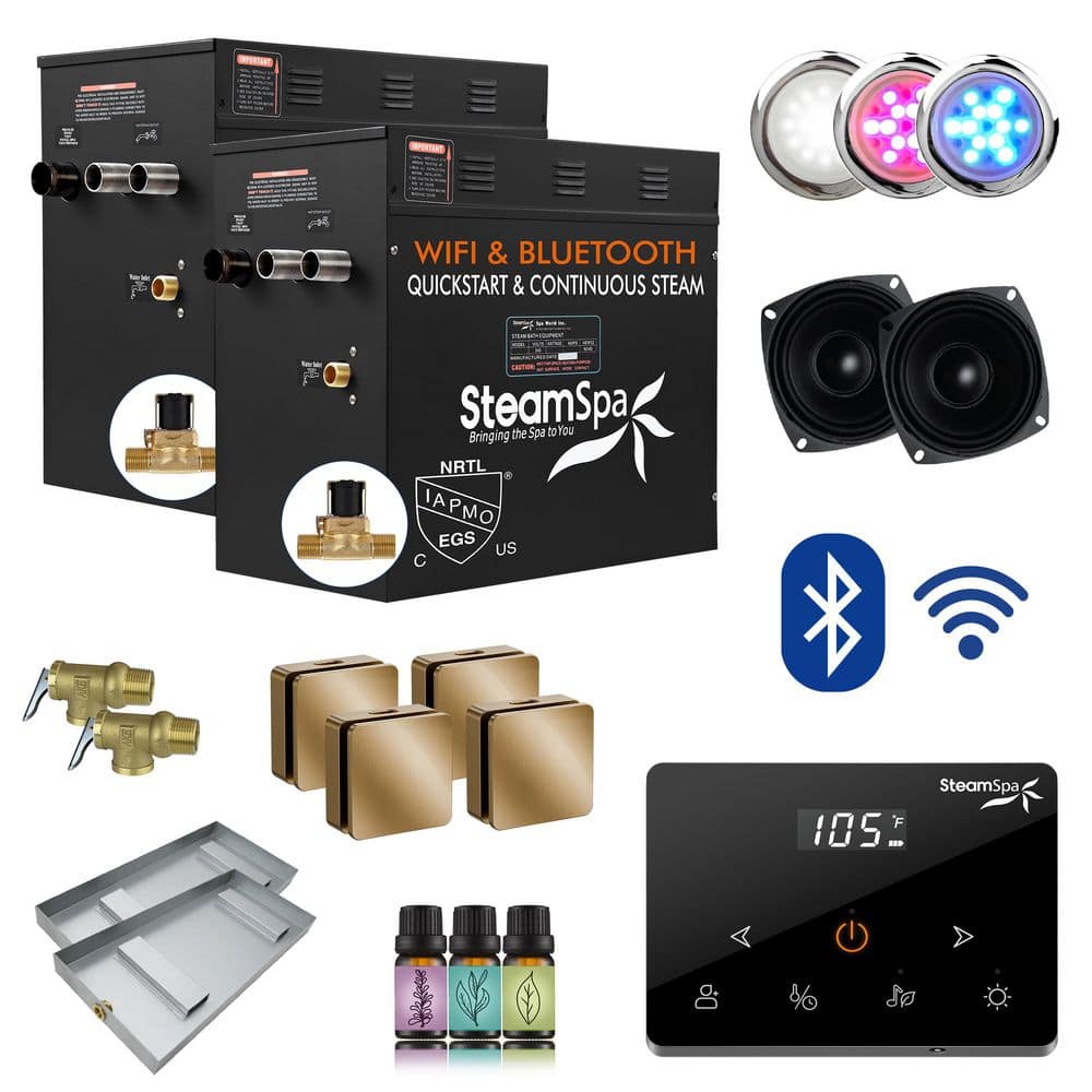 Black Series 24000-Watt Steam Generator with Advanced Touch Screen, Bluetooth WiFi Control and Auto Drain in Gold price history on PriceWatchPro