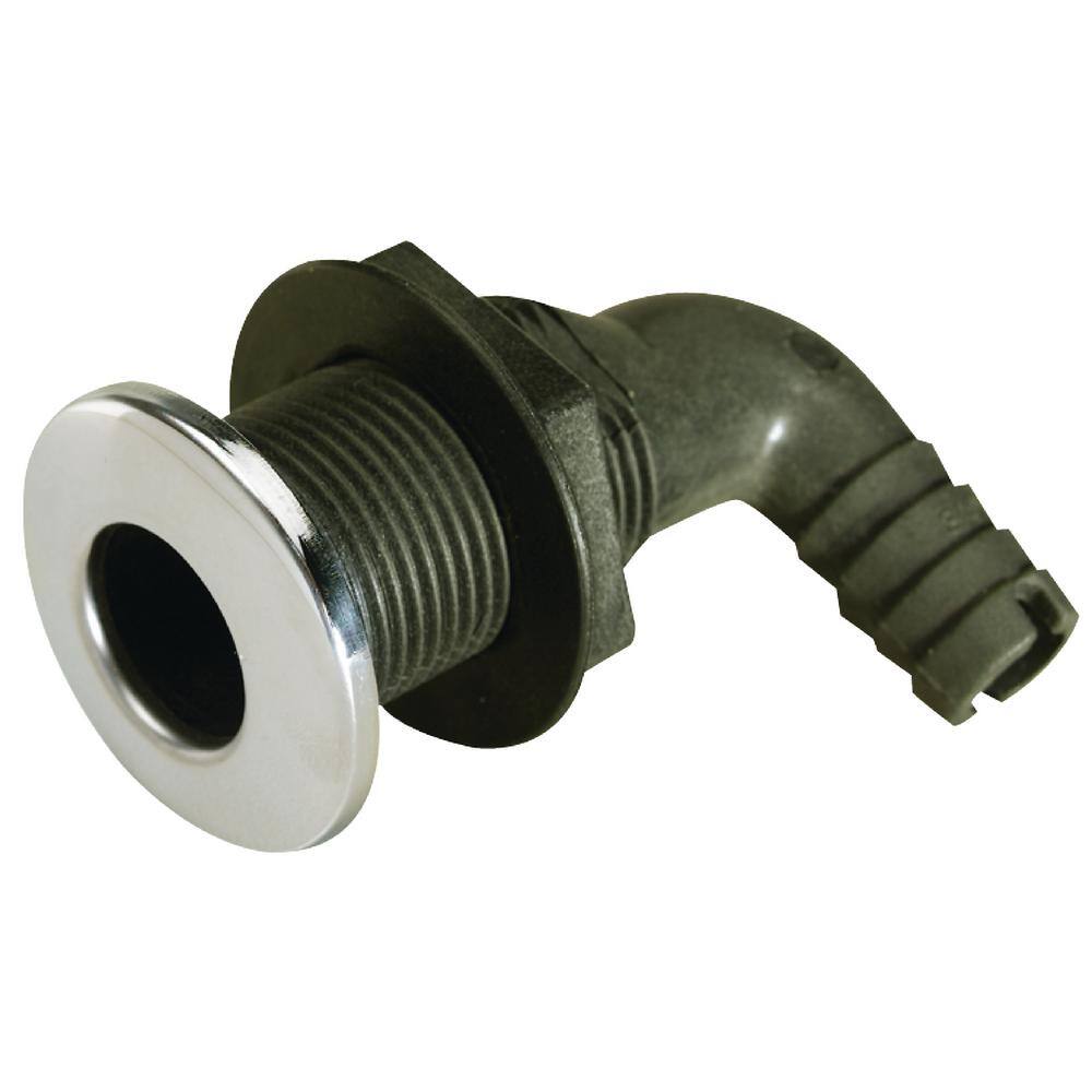 GROCO 1-1/4 Hose Barb Stainless 90 Degree Deck Drain