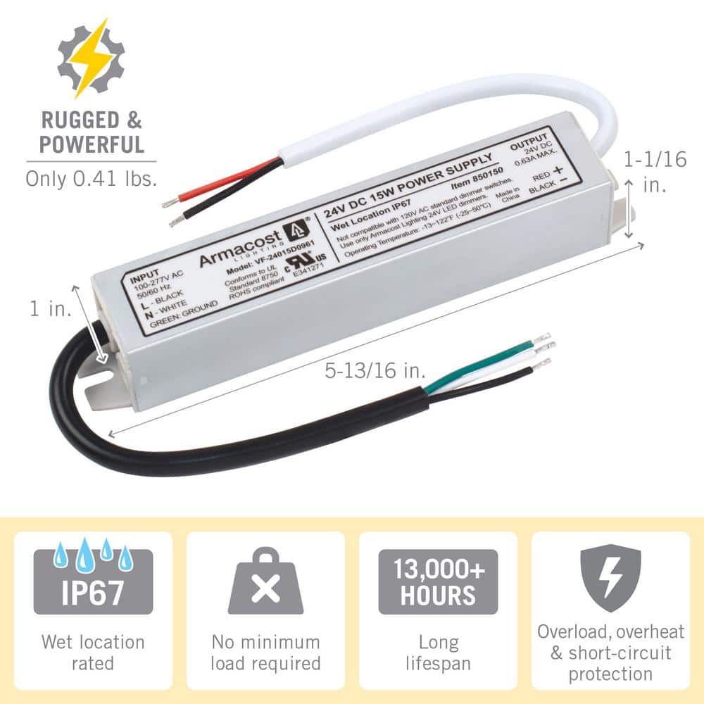 15W Waterproof Aluminum LED Driver for Indoor/Outdoor Use