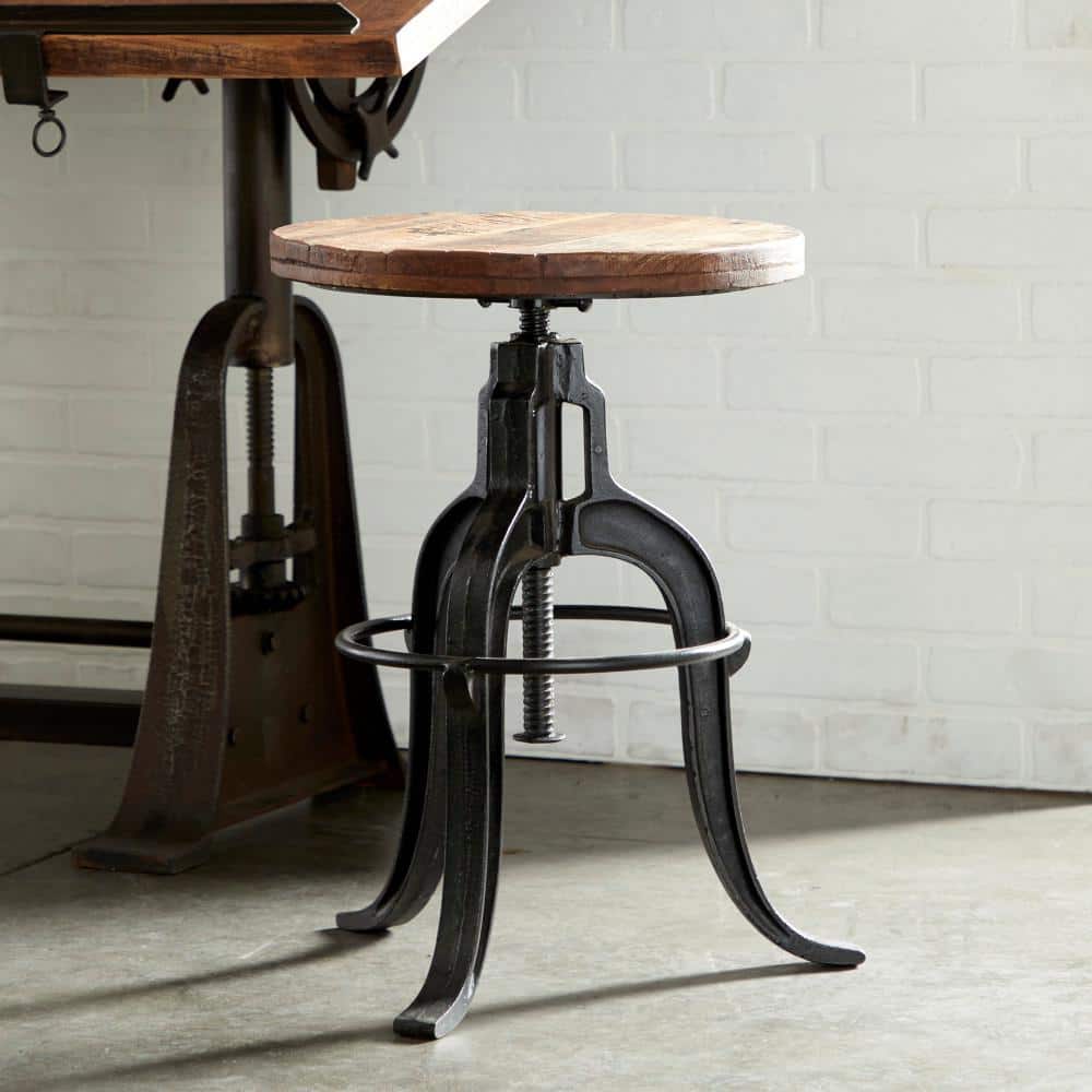 Litton Lane 29 in. Black Metal Vintage Industrial Inspired