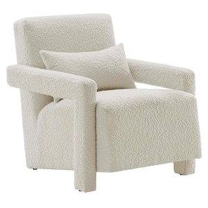 Mirage Boucle Upholstered Armchair in Ivory