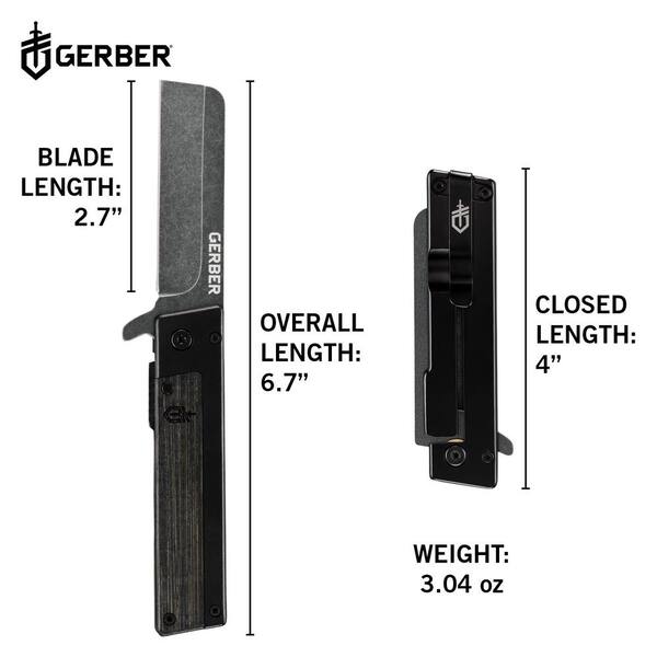 Gerber Quadrant 2.7 in. Straight Edge Flipper Knife 1066486 - The Home Depot
