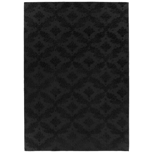 Garland Rug Charleston Black 9 ft. x 12 ft. Area Rug