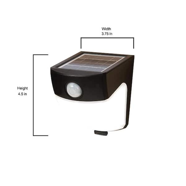 120-Degree Black Motion Activated Sensor Outdoor Solar Powered Wedge Security Light