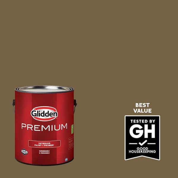 Glidden Premium 1 gal. Olive Wood PPG1097-7 Semi-Gloss Interior Latex Paint
