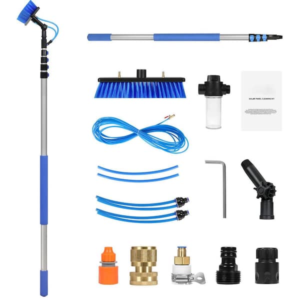 SVOPES 24 ft. Water Fed Pole Kit, Solar Panel Cleaning Pole with Extendable Handle, 180° Rotatable Brush and 65.6 ft.