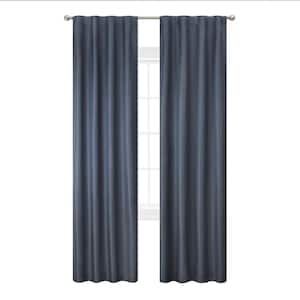 Ultimate Navy Blackout Back Tab Curtain - 38 in. W x 84 in. L (2-Panels)