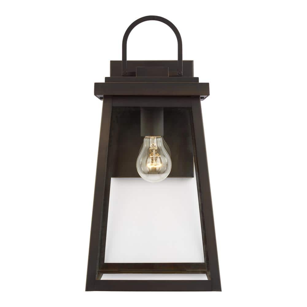 Founders Large 1-Light Bronze Transitional Exterior Outdoor Wall Sconce with Clear and White Glass Panels Included price history on PriceWatchPro