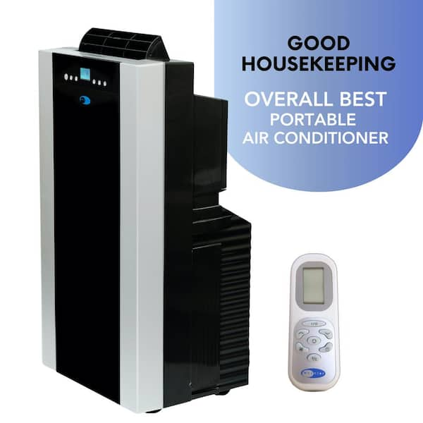 9,500 BTU (14,000 BTU ASHRAE) Portable Air Conditioner Cools 500 Sq. Ft. with Dehumidifier, Remote, and Filter in Black