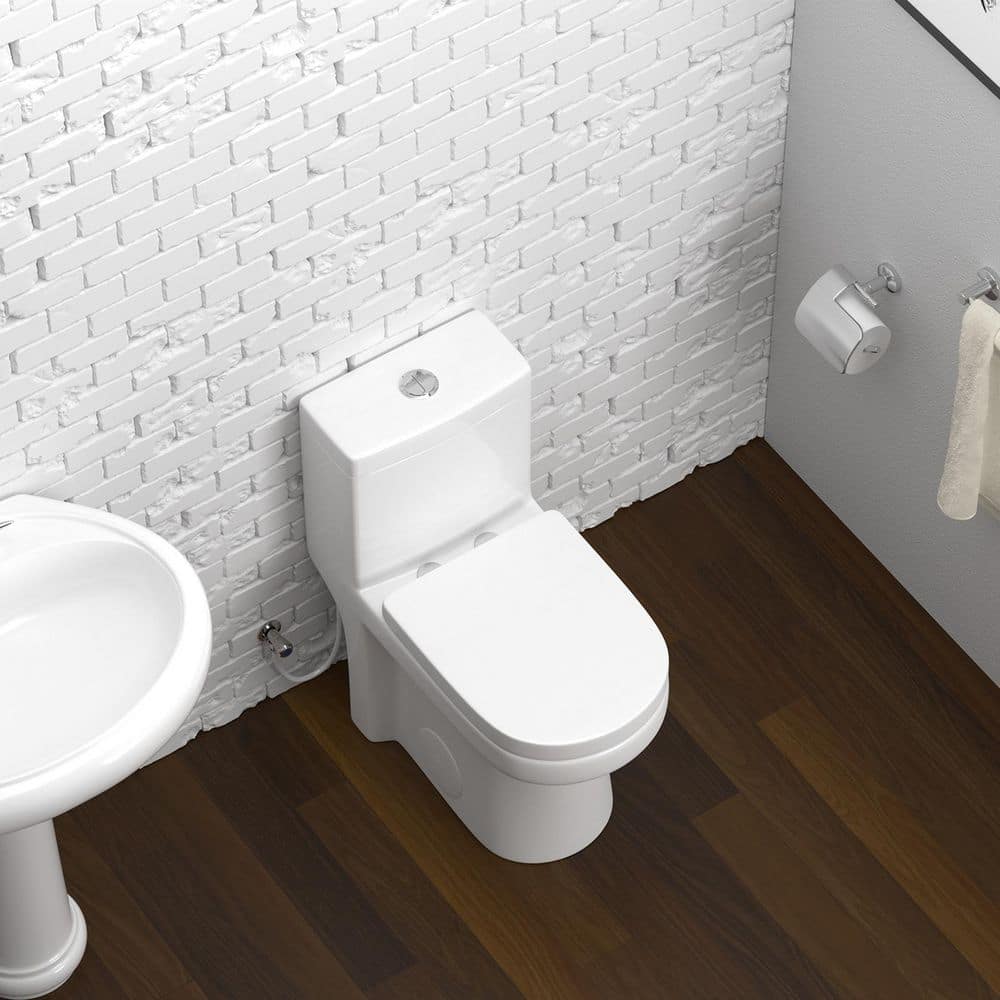 Compact White Vitreous China Dual Flush Round Toilet