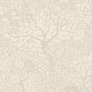 Olle Beige Taupe Forest Sanctuary Paper Matte Non-Pasted Wallpaper Roll