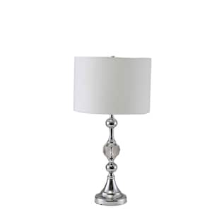 29.5 in. Silver Standard Light Bulb Urn Bedside Table Lamp