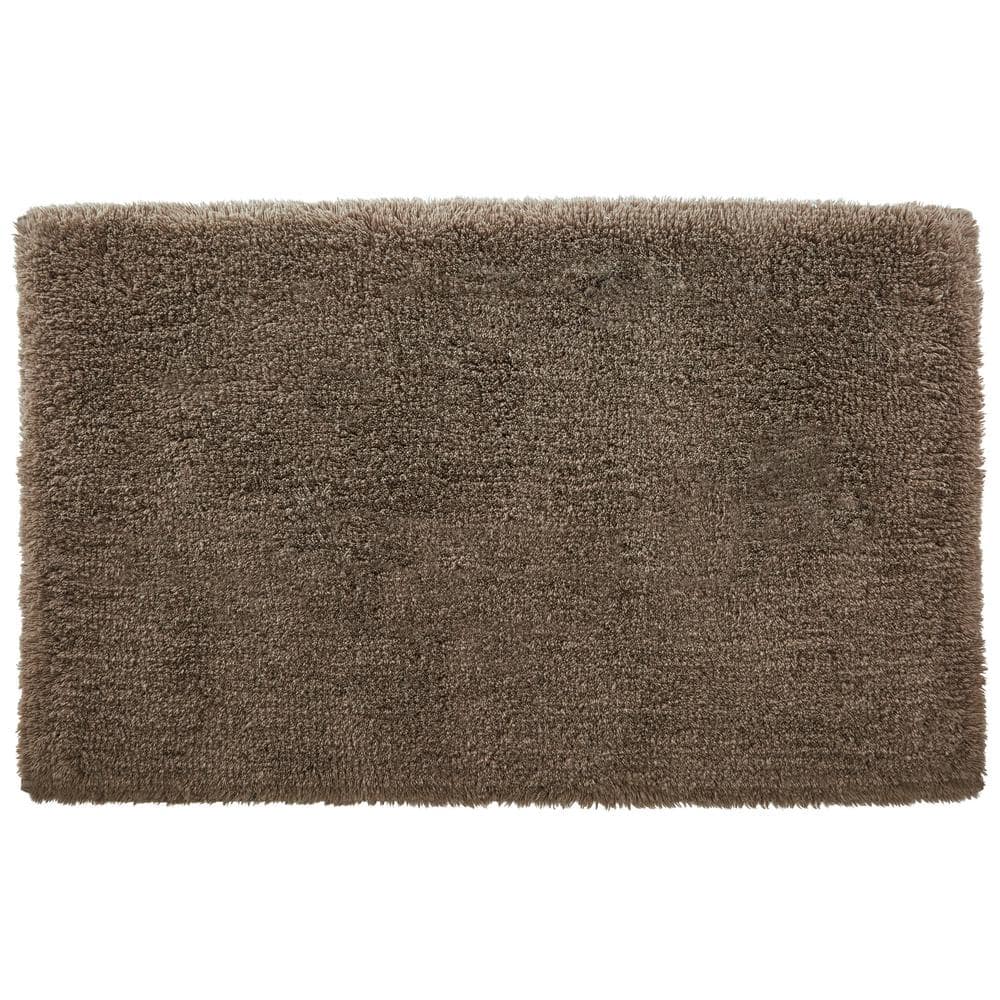 StyleWell Fawn Brown 19 in. x 34 in. Non-Skid Cotton Bath Rug