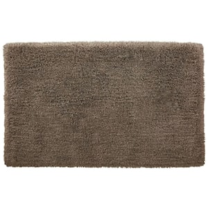 Fawn Brown 19 in. x 34 in. Non-Skid Cotton Bath Rug