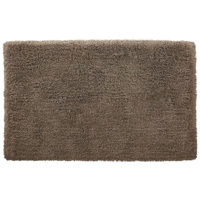 Fawn Brown 25 in x 40 in. Non-Skid Cotton Bath Rug