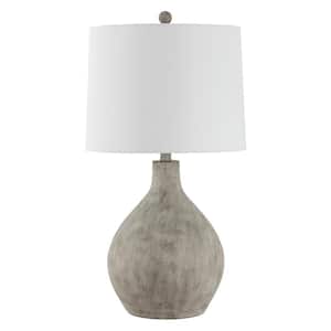 Tolen 26.25 in. Gray Table Lamp with White Shade