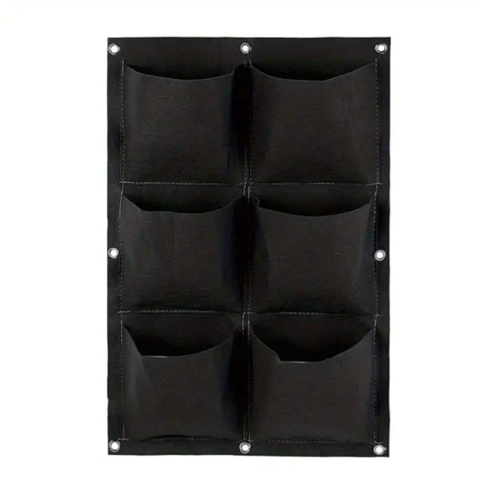 6 Section Vertical Wall Hanging Planter for Herbs or Plants, Decorative and