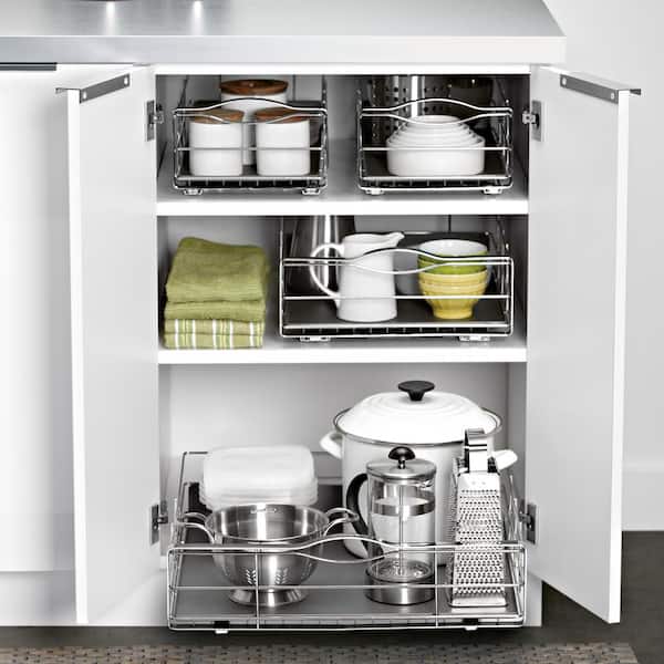 Pull Out Drawer Cabinet Organizer for Kitchen Storage, 14” W x 20