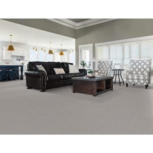 Tower Road - Drizzle - Gray 32.7 oz. SD Polyester Loop Installed Carpet