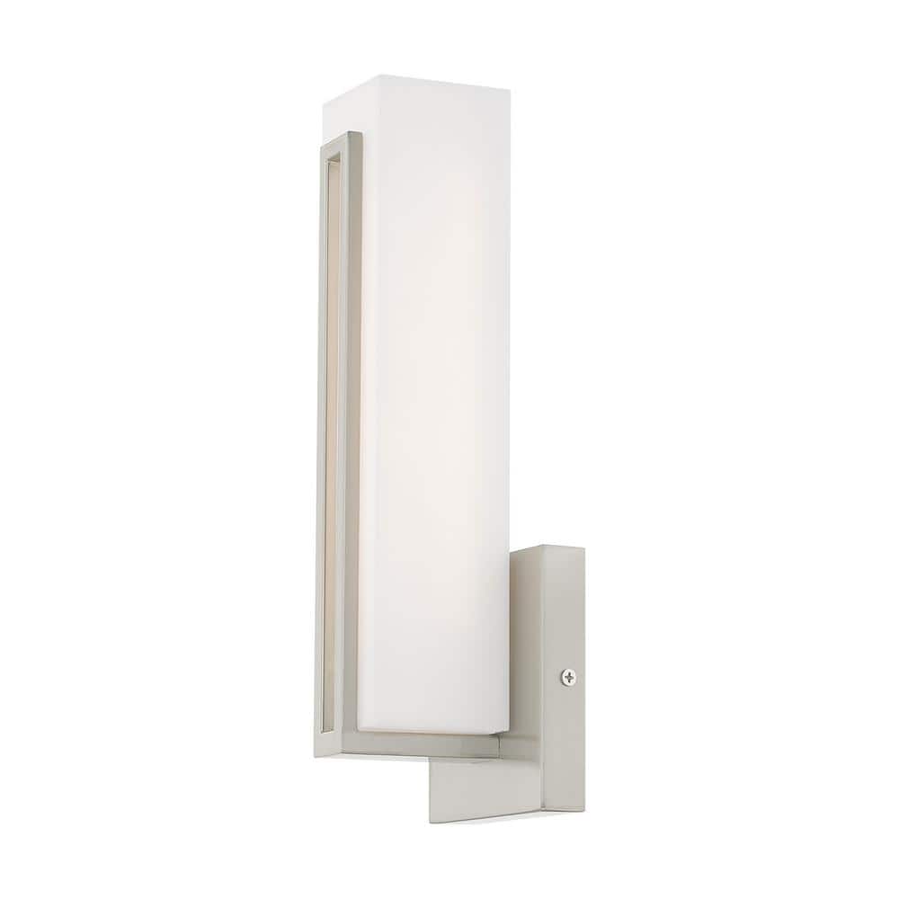 Brushed Nickel Satin White Acrylic LED Vanity Light