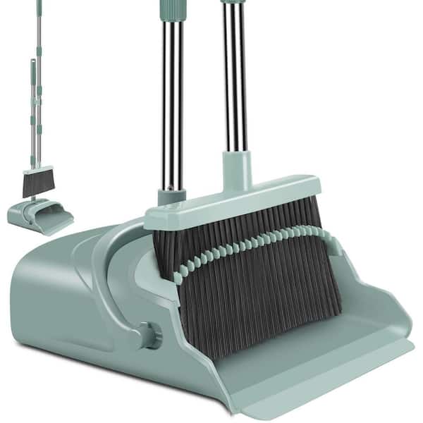 Green Plastic Upright Broom and Dustpan Set HPDB5H02 - The Home Depot