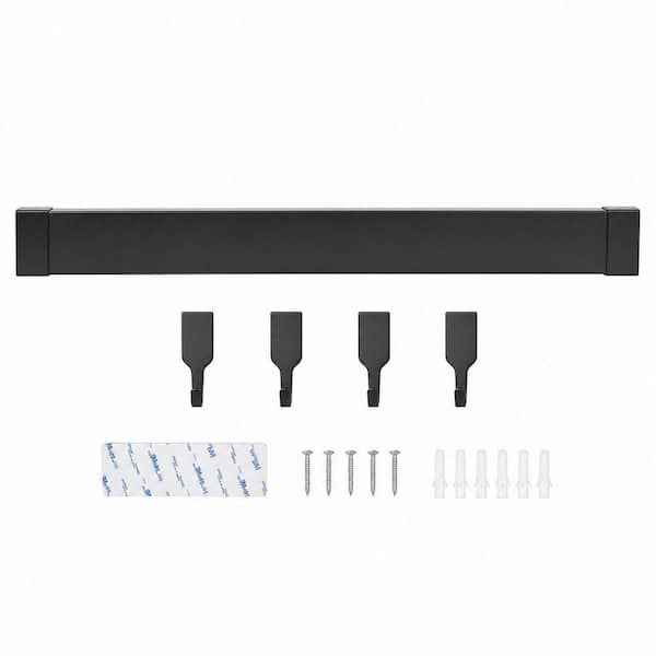 8-Knife 23 in. Stainless Steel Magnetic Knife Bar with Hooks, Powerful Knife Magnet Rack for Knives, Utensils, and Tools