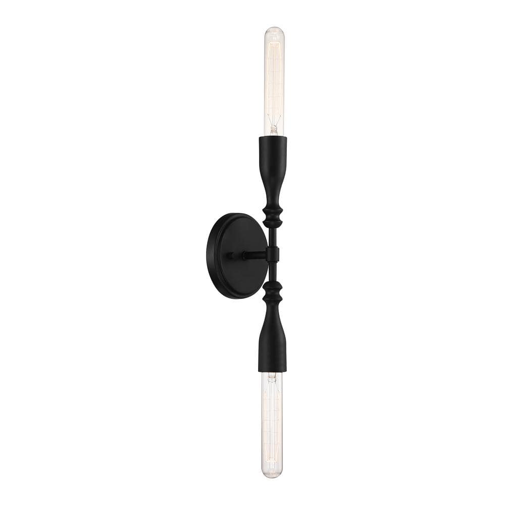 Louise Matte Black 13.5'' Dimmable Wall Sconce with Ornamental Detail
