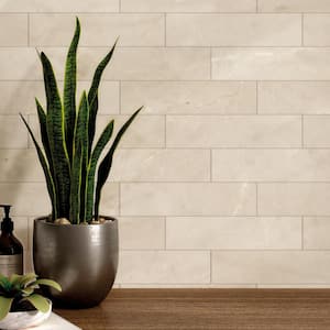 Elegance Beige Subway 3.15 in. x 12.99 in. Matte Porcelain Marble look Floor and Wall Tile (9.04 sq. ft./Case)
