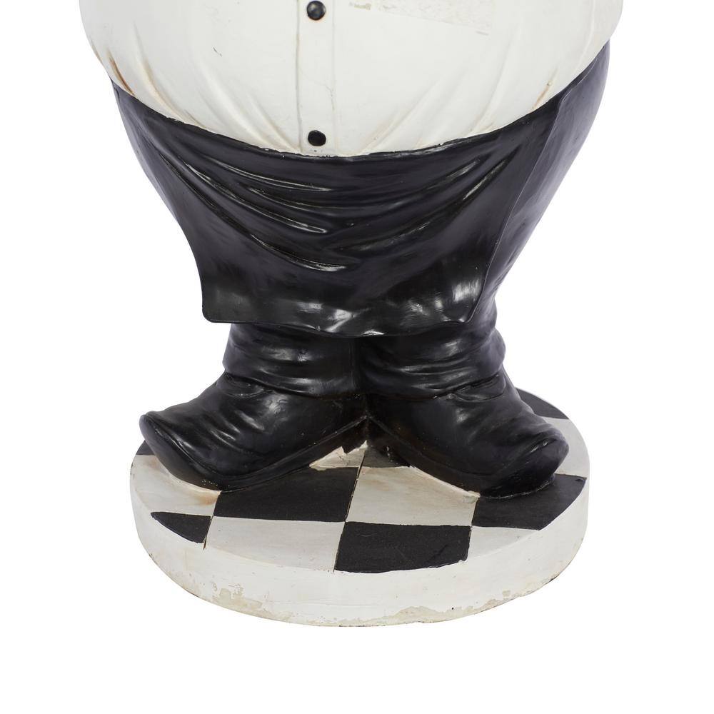 White Polystone Chef Sculpture with Wine Holder Slots