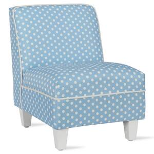Corinna Kid Size Powder Blue Polka Dots Slipper Chair