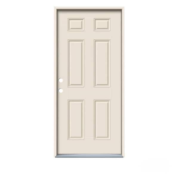 JELD-WEN 32 in. x 80 in. 6-Panel Primed Steel Prehung Right-Hand Inswing Front Door