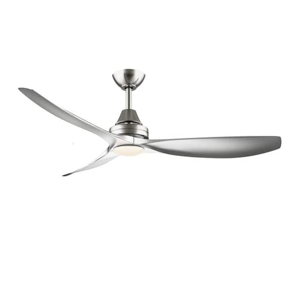Home Decorators Collection Levanto 52 in. Integrated LED Indoor/Outdoor Brushed Nickel Ceiling Fan with Light Kit