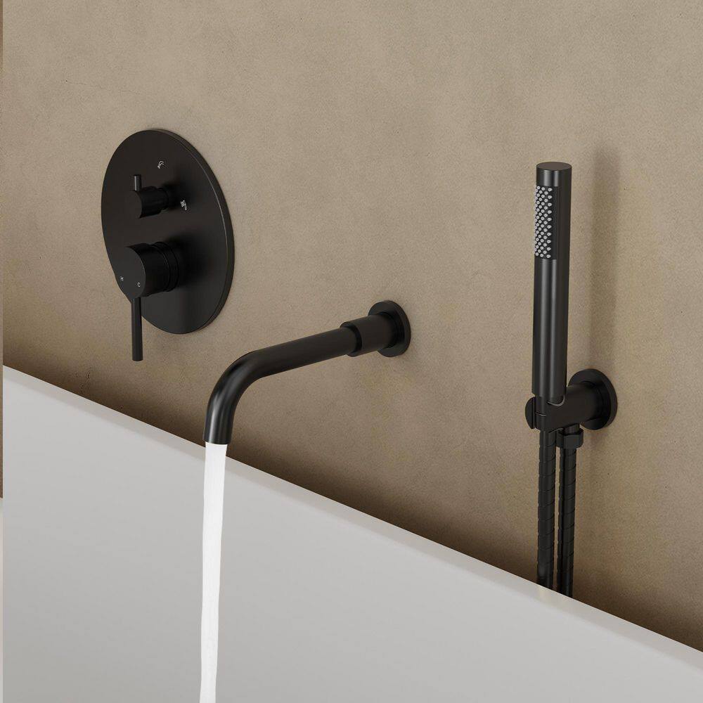 ClassicRain Single Handle 2-Spray Tub and Shower Faucet 2.5 GPM in. Matte Black Stainless Steel Valve Included price history on PriceWatchPro