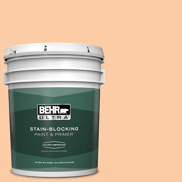 BEHR ULTRA 5 gal. #270C-3 Coral Confection Extra Durable Semi-Gloss Enamel Interior Paint & Primer